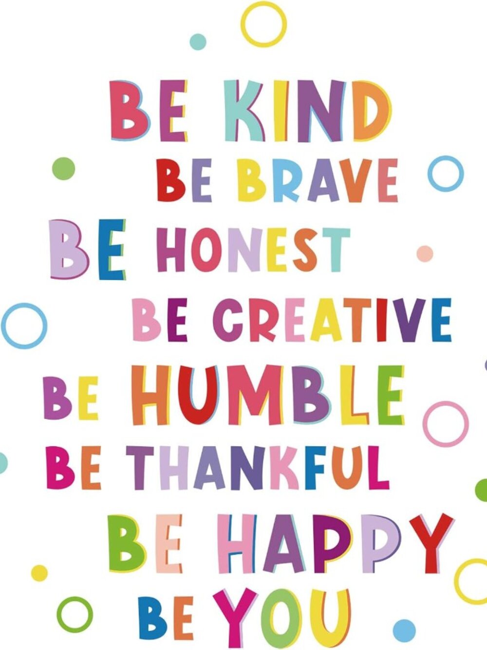 Colorful Inspirational Wall Decal Be Thankful Brave Creative Sticker Motivationa